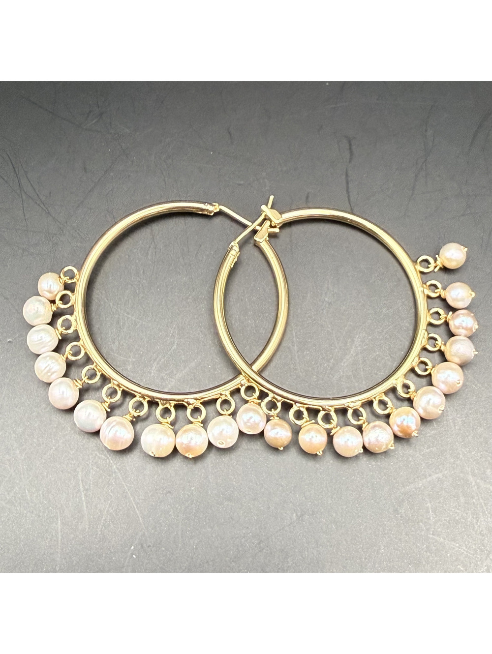 Candy+Clover Freshwater Pearl Gold Plated Hoop Earrings